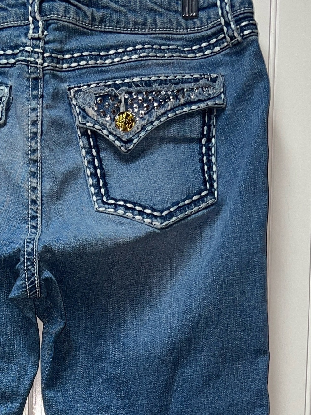 Wrangler Rock 47 Bell Bottom Jeans 32 Denim Flare Leg